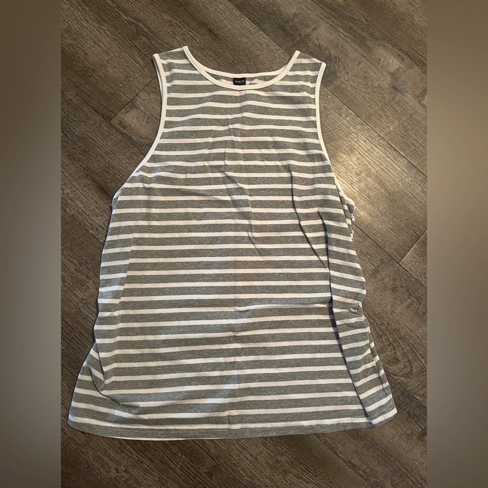 SHEIN grey and white tank top, XL